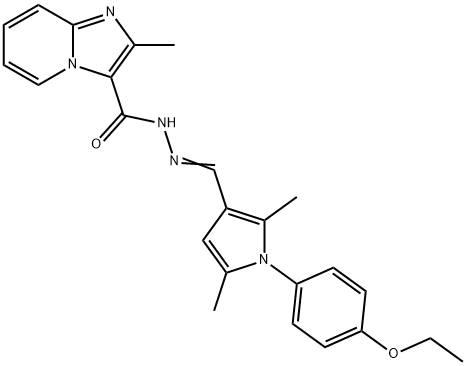 N'-{[1-(4-ethoxyphenyl)-2,5-dimethyl-1H-pyrrol-3-yl]methylene}-2-methylimidazo[1,2-a]pyridine-3-carbohydrazide Struktur