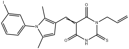 1-allyl-5-{[1-(3-iodophenyl)-2,5-dimethyl-1H-pyrrol-3-yl]methylene}-2-thioxodihydro-4,6(1H,5H)-pyrimidinedione Struktur