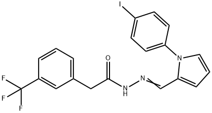 N'-{[1-(4-iodophenyl)-1H-pyrrol-2-yl]methylene}-2-[3-(trifluoromethyl)phenyl]acetohydrazide Struktur