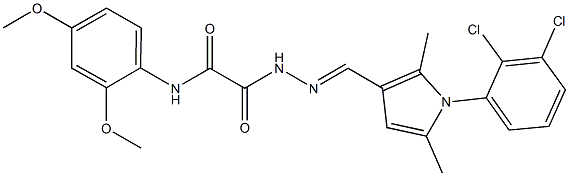 2-(2-{[1-(2,3-dichlorophenyl)-2,5-dimethyl-1H-pyrrol-3-yl]methylene}hydrazino)-N-(2,4-dimethoxyphenyl)-2-oxoacetamide Struktur