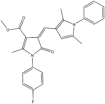 methyl 4-[(2,5-dimethyl-1-phenyl-1H-pyrrol-3-yl)methylene]-1-(4-fluorophenyl)-2-methyl-5-oxo-4,5-dihydro-1H-pyrrole-3-carboxylate Struktur