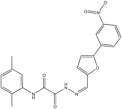 N-(2,5-dimethylphenyl)-2-{2-[(5-{3-nitrophenyl}-2-furyl)methylene]hydrazino}-2-oxoacetamide Struktur