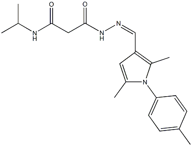 3-(2-{[2,5-dimethyl-1-(4-methylphenyl)-1H-pyrrol-3-yl]methylene}hydrazino)-N-isopropyl-3-oxopropanamide Struktur