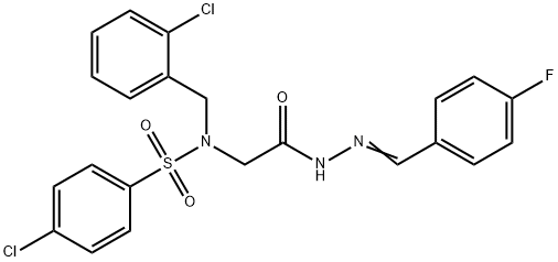 4-chloro-N-(2-chlorobenzyl)-N-{2-[2-(4-fluorobenzylidene)hydrazino]-2-oxoethyl}benzenesulfonamide Struktur