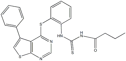 N-butyryl-N'-{2-[(5-phenylthieno[2,3-d]pyrimidin-4-yl)sulfanyl]phenyl}thiourea Struktur