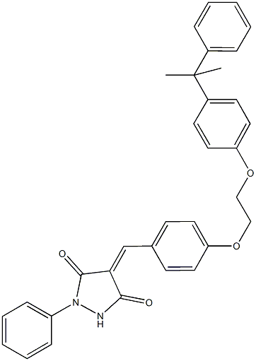 4-(4-{2-[4-(1-methyl-1-phenylethyl)phenoxy]ethoxy}benzylidene)-1-phenyl-3,5-pyrazolidinedione Struktur