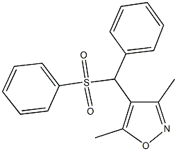 3,5-dimethyl-4-[phenyl(phenylsulfonyl)methyl]isoxazole Struktur