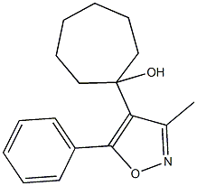 1-(3-methyl-5-phenyl-4-isoxazolyl)cycloheptanol Struktur