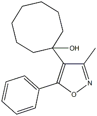 1-(3-methyl-5-phenyl-4-isoxazolyl)cyclooctanol Struktur