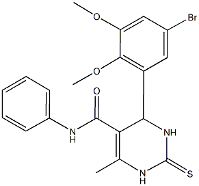 4-(5-bromo-2,3-dimethoxyphenyl)-6-methyl-N-phenyl-2-thioxo-1,2,3,4-tetrahydro-5-pyrimidinecarboxamide Struktur