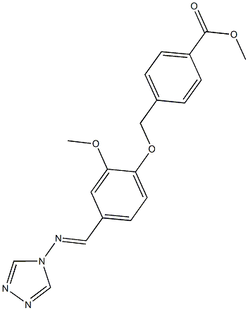 methyl 4-({2-methoxy-4-[(4H-1,2,4-triazol-4-ylimino)methyl]phenoxy}methyl)benzoate Struktur