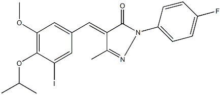 2-(4-fluorophenyl)-4-(3-iodo-4-isopropoxy-5-methoxybenzylidene)-5-methyl-2,4-dihydro-3H-pyrazol-3-one Struktur