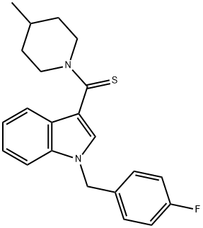 1-(4-fluorobenzyl)-3-[(4-methyl-1-piperidinyl)carbothioyl]-1H-indole Struktur