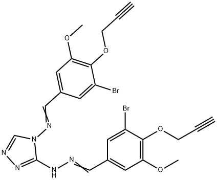 3-bromo-5-methoxy-4-(2-propynyloxy)benzaldehyde (4-{[3-bromo-5-methoxy-4-(2-propynyloxy)benzylidene]amino}-4H-1,2,4-triazol-3-yl)hydrazone Struktur