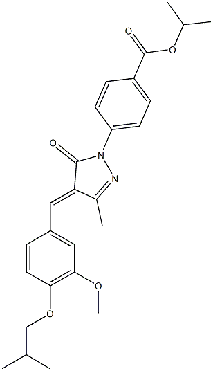 isopropyl 4-[4-(4-isobutoxy-3-methoxybenzylidene)-3-methyl-5-oxo-4,5-dihydro-1H-pyrazol-1-yl]benzoate Struktur