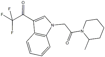 2,2,2-trifluoro-1-{1-[2-(2-methyl-1-piperidinyl)-2-oxoethyl]-1H-indol-3-yl}ethanone Struktur