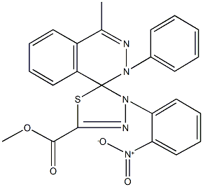 methyl 4-methyl-4'-(2-nitrophenyl)-2-phenyl-1,2,4',5'-tetrahydrospiro[phthalazine-1,5'-[1,3,4]-thiadiazole]-2'-carboxylate Struktur