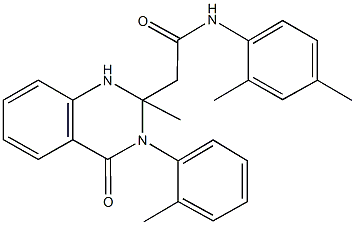 N-(2,4-dimethylphenyl)-2-[2-methyl-3-(2-methylphenyl)-4-oxo-1,2,3,4-tetrahydro-2-quinazolinyl]acetamide Struktur