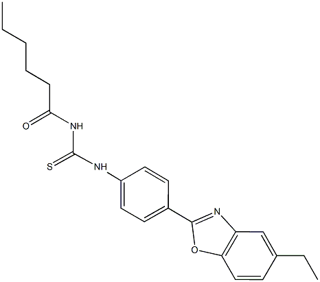 N-[4-(5-ethyl-1,3-benzoxazol-2-yl)phenyl]-N'-hexanoylthiourea Struktur