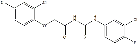 N-(3-chloro-4-fluorophenyl)-N'-[(2,4-dichlorophenoxy)acetyl]thiourea Struktur