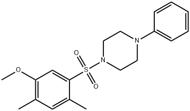 2,4-dimethyl-5-[(4-phenyl-1-piperazinyl)sulfonyl]phenyl methyl ether Struktur