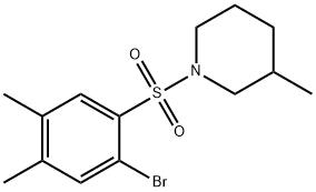 1-[(2-bromo-4,5-dimethylphenyl)sulfonyl]-3-methylpiperidine Struktur