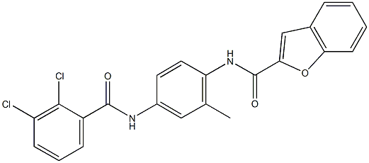 N-{4-[(2,3-dichlorobenzoyl)amino]-2-methylphenyl}-1-benzofuran-2-carboxamide Struktur