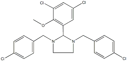 2-[1,3-bis(4-chlorobenzyl)-2-imidazolidinyl]-4,6-dichlorophenyl methyl ether Struktur