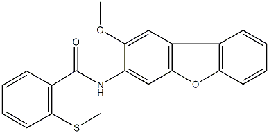 N-(2-methoxydibenzo[b,d]furan-3-yl)-2-(methylsulfanyl)benzamide Struktur