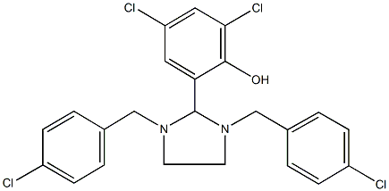 2-[1,3-bis(4-chlorobenzyl)-2-imidazolidinyl]-4,6-dichlorophenol Struktur