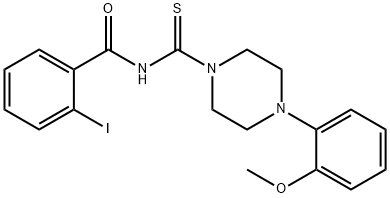 2-iodo-N-{[4-(2-methoxyphenyl)-1-piperazinyl]carbothioyl}benzamide Struktur