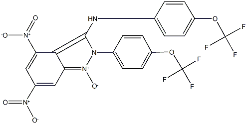 4,6-dinitro-N,2-bis[4-(trifluoromethoxy)phenyl]-2H-indazol-3-amine 1-oxide Struktur