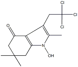 1-hydroxy-2,6,6-trimethyl-3-(2,2,2-trichloroethyl)-1,5,6,7-tetrahydro-4H-indol-4-one Struktur