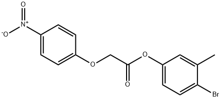 4-bromo-3-methylphenyl {4-nitrophenoxy}acetate Struktur