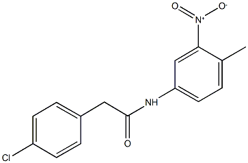 2-(4-chlorophenyl)-N-{3-nitro-4-methylphenyl}acetamide Struktur