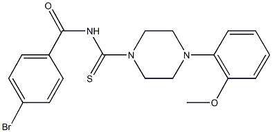 4-bromo-N-{[4-(2-methoxyphenyl)-1-piperazinyl]carbothioyl}benzamide Struktur