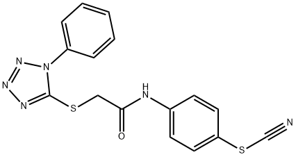 4-({[(1-phenyl-1H-tetraazol-5-yl)sulfanyl]acetyl}amino)phenyl thiocyanate Struktur