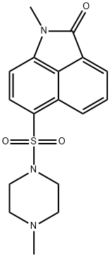 1-methyl-6-[(4-methyl-1-piperazinyl)sulfonyl]benzo[cd]indol-2(1H)-one Struktur