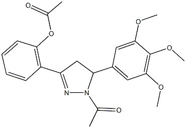 2-[1-acetyl-5-(3,4,5-trimethoxyphenyl)-4,5-dihydro-1H-pyrazol-3-yl]phenyl acetate Struktur