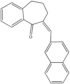 6-(2-naphthylmethylene)-6,7,8,9-tetrahydro-5H-benzo[a]cyclohepten-5-one Struktur