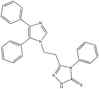 5-[2-(4,5-diphenyl-1H-imidazol-1-yl)ethyl]-4-phenyl-2,4-dihydro-3H-1,2,4-triazole-3-thione Struktur