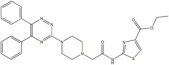 ethyl 2-({[4-(5,6-diphenyl-1,2,4-triazin-3-yl)-1-piperazinyl]acetyl}amino)-1,3-thiazole-4-carboxylate Struktur