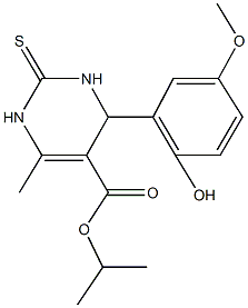 isopropyl 4-(2-hydroxy-5-methoxyphenyl)-6-methyl-2-thioxo-1,2,3,4-tetrahydro-5-pyrimidinecarboxylate Struktur