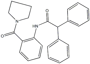 2,2-diphenyl-N-[2-(1-pyrrolidinylcarbonyl)phenyl]acetamide Struktur