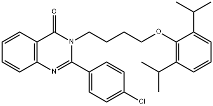 2-(4-chlorophenyl)-3-[4-(2,6-diisopropylphenoxy)butyl]-4(3H)-quinazolinone Struktur