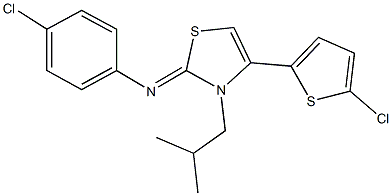 4-chloro-N-(4-(5-chloro-2-thienyl)-3-isobutyl-1,3-thiazol-2(3H)-ylidene)aniline Struktur