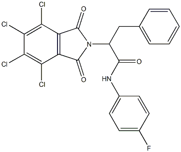 N-(4-fluorophenyl)-3-phenyl-2-(4,5,6,7-tetrachloro-1,3-dioxo-1,3-dihydro-2H-isoindol-2-yl)propanamide Struktur