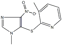 2-({4-nitro-1-methyl-1H-imidazol-5-yl}sulfanyl)-3-methylpyridine Struktur