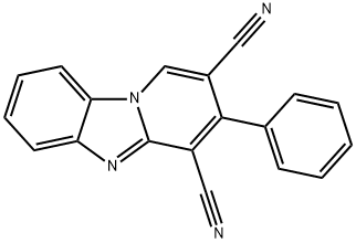 3-phenylpyrido[1,2-a]benzimidazole-2,4-dicarbonitrile Struktur