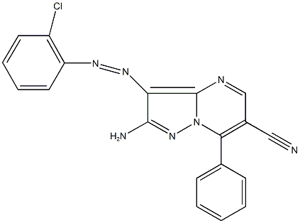 2-amino-3-[(2-chlorophenyl)diazenyl]-7-phenylpyrazolo[1,5-a]pyrimidine-6-carbonitrile Struktur